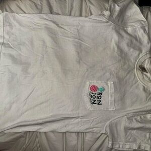 White T-Shirt with Pineapple Pocket Design